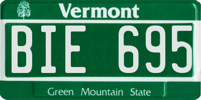 VT license plate BIE695