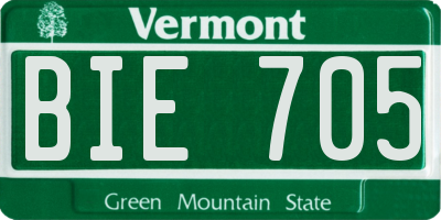 VT license plate BIE705
