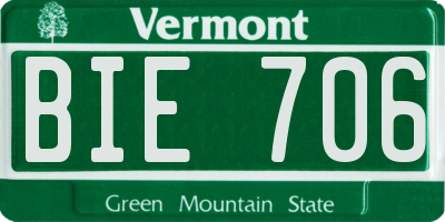 VT license plate BIE706