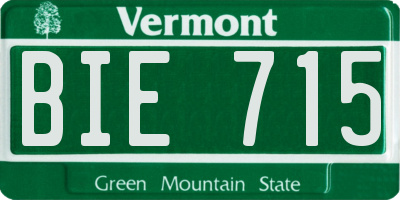 VT license plate BIE715