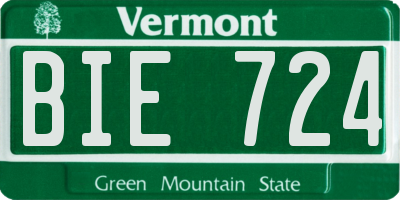 VT license plate BIE724