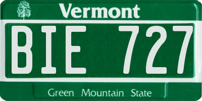 VT license plate BIE727