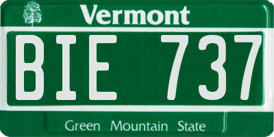 VT license plate BIE737