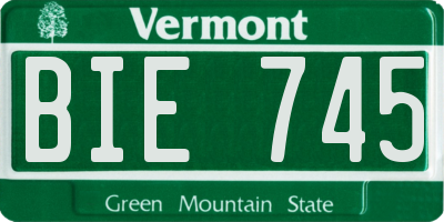 VT license plate BIE745