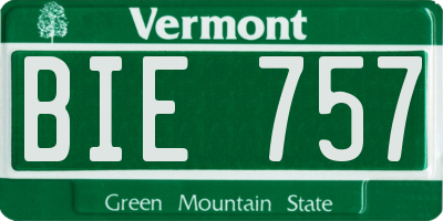VT license plate BIE757