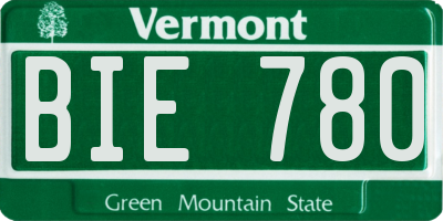 VT license plate BIE780