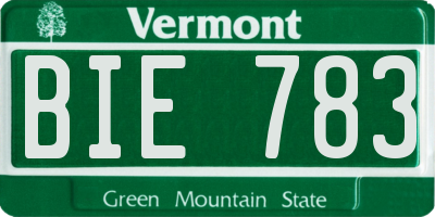 VT license plate BIE783