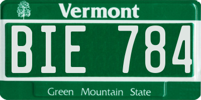 VT license plate BIE784