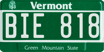 VT license plate BIE818
