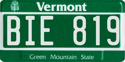 VT license plate BIE819