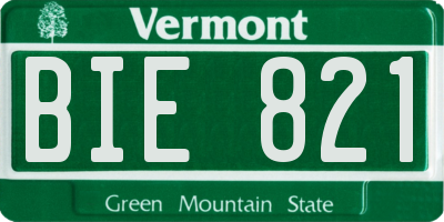 VT license plate BIE821