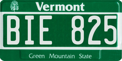 VT license plate BIE825