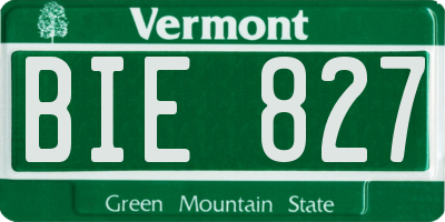VT license plate BIE827