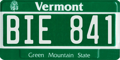 VT license plate BIE841
