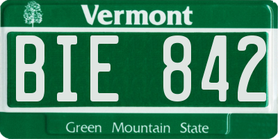 VT license plate BIE842