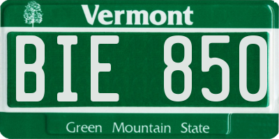 VT license plate BIE850