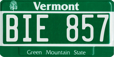 VT license plate BIE857