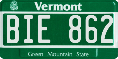 VT license plate BIE862