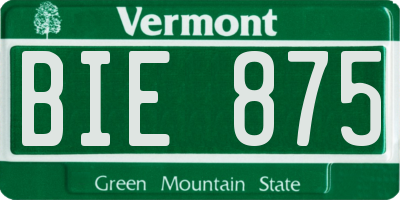 VT license plate BIE875