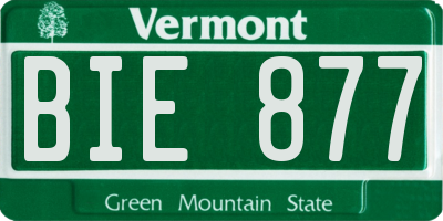 VT license plate BIE877