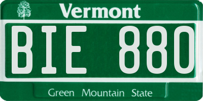VT license plate BIE880