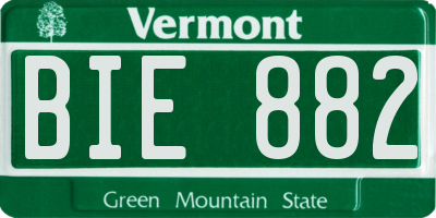 VT license plate BIE882