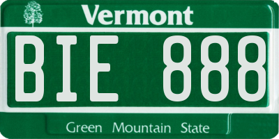VT license plate BIE888