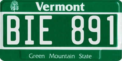 VT license plate BIE891