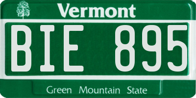 VT license plate BIE895