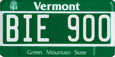 VT license plate BIE900