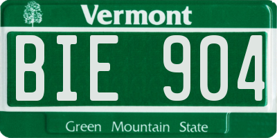 VT license plate BIE904