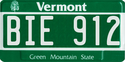 VT license plate BIE912