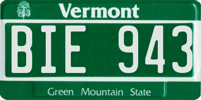 VT license plate BIE943