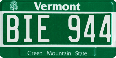 VT license plate BIE944