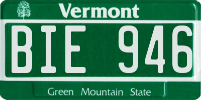 VT license plate BIE946