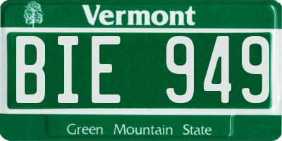VT license plate BIE949