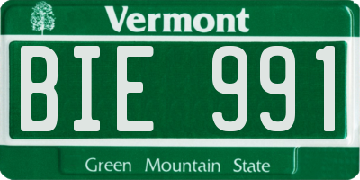 VT license plate BIE991