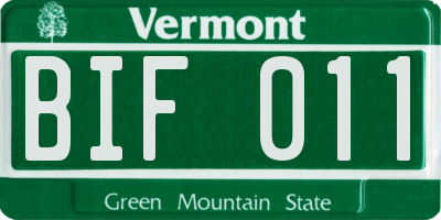 VT license plate BIF011