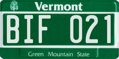 VT license plate BIF021