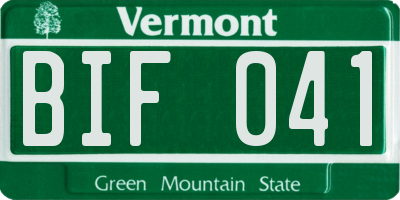 VT license plate BIF041