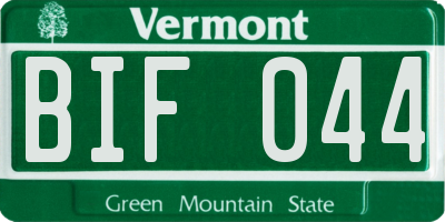 VT license plate BIF044