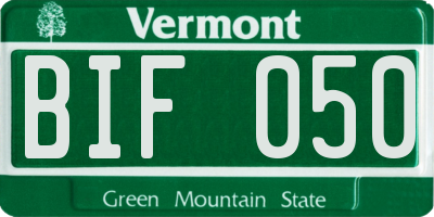 VT license plate BIF050