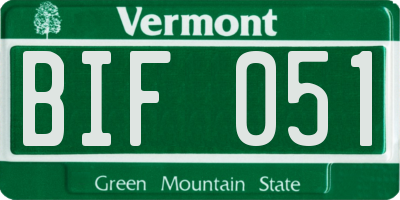 VT license plate BIF051