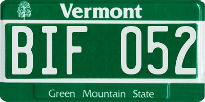 VT license plate BIF052