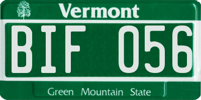 VT license plate BIF056