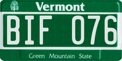 VT license plate BIF076