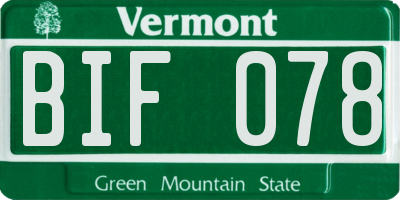 VT license plate BIF078