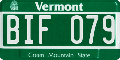 VT license plate BIF079