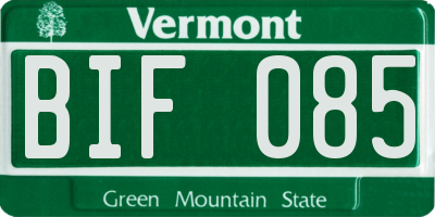 VT license plate BIF085