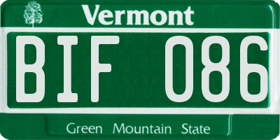 VT license plate BIF086